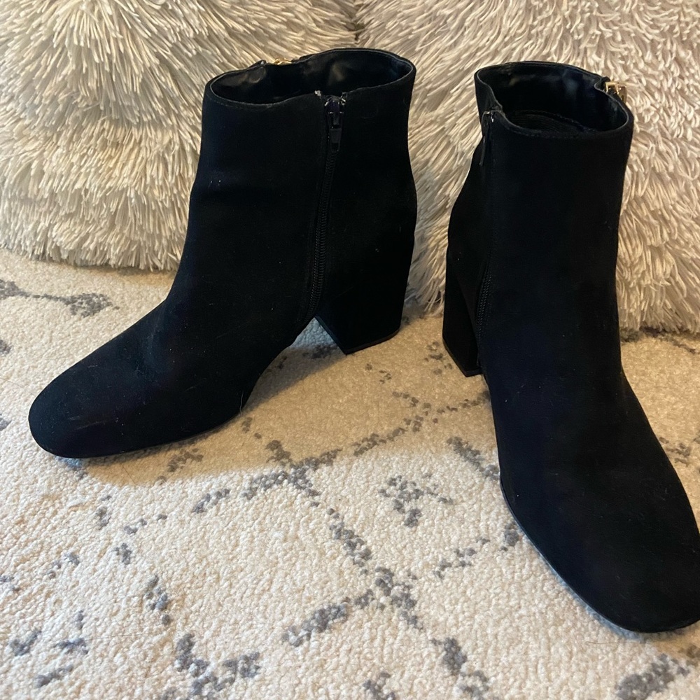 Black Ankle Booties With A Heel